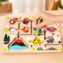 Dinosaur & Ice Cream Maze Ball Toy, Children Color Number Sorting Counting Matching Board, Pen Grip Control Training, Develop Focus And Hand-Eye Coordination - Multicolor - View 4
