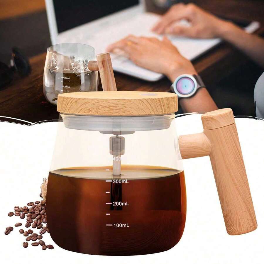 Electric Self-Stirring Coffee Mug 13.53oz Portable Glass Cup High-Speed Self-Stirring Coffee Stirring Cup Suitable For Restaurant, Gym, Park, School (2 AAA Batteries Not Included) - Multicolor - View 1
