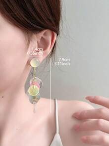 1 Pair Fashion Casual Round Tassel Earrings Suitable For Women Vacation Party Wear - Multicolor - View 3
