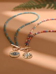 Collar con colgante para mujer, versátil y de moda, se puede regalar a la novia - Multicolor - Ver 1