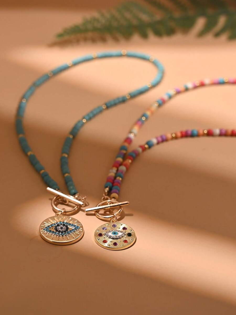 Collar con colgante para mujer, versátil y de moda, se puede regalar a la novia - Multicolor - Ver 1
