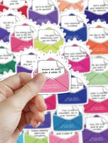 50pcs Daily Little Happiness Stickers For Scrapbook, Planner, Notebook, Greeting Card, Envelope, Guitar, Skateboard, Diary, Luggage, Fridge, Window, Wardrobe, Holiday Birthday Gift, Study Reward Sticker Decals - A Daily Dose Of Happiness - View 3