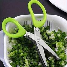 SOKANY Kitchen Scissors, Multifunctional Stainless Steel Vegetable & Herb Scissors, 3-Layer / 5-Layer Options, Includes Cleaning Brush, Easy To Clean Crumbs, Kitchen Coriander & Chili Scissors, Versatile Multi-Purpose Scissors, Home Cooking Gadget - Other - View 2
