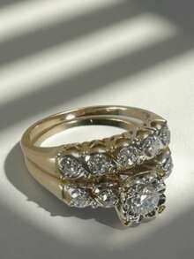 2 Buah Cincin Wanita Vintage Mewah dan Elegan, Cincin Jari Emas Desain Minimalis yang Dipersonalisasi, Perhiasan Tangan Berkualitas Tinggi, Cocok untuk Perjalanan Sehari-hari, Pesta, Jalan-jalan, Perhiasan Indah Serbaguna untuk Pertunangan, Pernikahan, dan Aksesori Hadiah Liburan - Emas - View 4