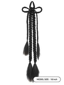 18inch Bow-Tie Braided Ponytail Elastic Hair Tie - A Cute And Elegant Hair Accessory Suitable For Ladies' Music Festivals, Parties, And Everyday Looks - Multicolor - View 6