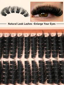 192pcs Thick False Eyelash Clusters, 200D D Curl, 10-18mm, Suitable For Beginners, Create Charming Dense Voluminous Lashes, Gift For Girls - D - View 5