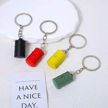 1pc New Oil Drum Model Keychain, Street Style Hip-Hop Fashion Accessory For Bags And Clothing, Festival Gift For Friends, Family, Couples, Birthday Party Souvenir - Multicolor - View 1