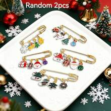 5 Styles Randomly Selected Christmas Multi-Functional Decorative Keychains, Minimalist Brooch Santa Claus, Reindeer, Snowman, Christmas Tree Bag Charms Gift Decoration Buckles For Lovers, Mothers, Friends Christmas Gifts Holiday Atmosphere Accessories Pendant Random Style - Christmas Pin - View 13