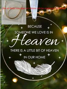 1pc Set: 2D Flat Christmas Memorial Decoration - Acrylic Feather Hanging Ornament, Christmas Memorial Decor, Feather Pendant, 2D Acrylic Pendant - Multicolor - View 4