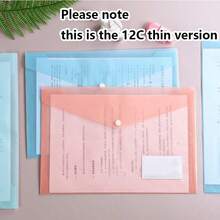 1pc/5pcs/10pcs Random Color Transparent Waterproof Folder With Label Pocket, Document Bag, Transparent A4 Storage Bag, Office Supplies And Information Bag, Suitable For School, Office And Business Document Organization - Multicolor - View 3