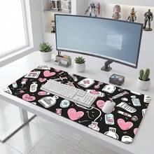 Cartoon Medical Supplies Pattern Gaming Mouse Pad, Non-Slip Rubber Desk Mat, Smooth Glide Surface, Suitable For PC Laptop Office Home, Cute Abstract Art Decor, Back To School Supplies - A - View 2