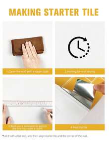 Bright Yellow Waterproof Brick Pattern 2D Texture Wall Panel DIY Tiles, Removable Self-Adhesive Wall Tile Stickers, Suitable For Kitchen Bathroom Backsplash And Holiday Decoration - Yellow Irregular Shape - View 7