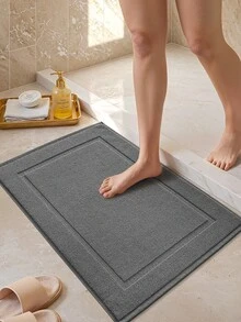 DAJIANG 1-Piece Dark Grey Classic Luxury Bathroom Mat/Towel Set - Absorbent Cotton Hotel Spa Shower/Bathtub Mat [Non-Bathroom Rug] Door Mat Kitchen Mat/Carpet Home Decor Holiday Decorations Room Entrance Rug Hallway Rug, Fall/Winter Bedroom Decor Fall Decor Rug, Halloween And Thanksgiving Decorations - Dark Grey - View 2
