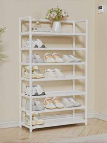 1 Pack Multi-Layer Sturdy Heavy-Duty Plastic Shoe Storage Shelf, Modern Neutral Color Vertical Freestanding Shoe Organizer Rack For Hallway Bedroom Closet Entryway, Christmas Thanksgiving Home Organization Gift - Multicolor - View 21