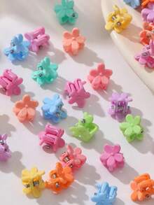 20/30/40/50/100pcs Kids Random Color Macaron Mini Hair Clips, Simple Versatile Daily Wear Hair Accessories - Multicolor - View 12