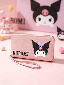 SANRIO 1Pc Kuromi Graphic Cute Cartoon Long Zip Around Wallet For Women - PU Leather Large Capacity Wristlet Wallet With Multi Card Slots & Phone Pocket - Multicolor - View 9