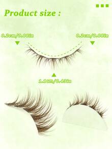 7 Pairs Brown Korean Style False Eyelashes, Segmented Fluffy Voluminous 3D Natural Invisible Transparent Band Manga Lashes - Brown - View 6