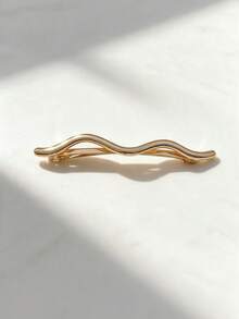 大號 12cm 金屬波浪蛇形彈簧髮夾 休閒懶人女用金色髮飾 媽媽女友禮物 1件 - 彩色 - 查看 2