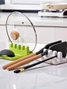 1pc Kitchen Multi-Function Pot & Pan Rack, Spoon Holder, Storage Rack, Pot & Pan Pad, Kitchen Storage Shelf, Pot Lid Rack, Kitchen Draining Rack, Cookware Storage Rack - Various - View 2