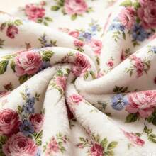 1pc Fresh Pastoral Floral Digital Print Flannel Blanket - Modern Style, Soft Polyester Knitted Fabric Comfortable For All Seasons, Multi-Purpose, Suitable For Sofa, Bed, Travel, Camping, Chair, Gift Blanket - Multicolor - View 5