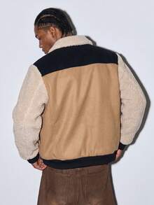 Modcrash Men's Colorblock Long Sleeve Single-Breasted Casual Jacket - Multicolor - View 2