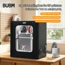 BUBM 3D Printer Enclosure, Flame Retardant Soundproof Constant Temperature Printing Box, Suitable For Bambu Lab A1/A1 Mini/A2L, Dust-Proof 3D Printer Cover, Multi-Sided Exhaust Vents, Reduce VOC And Smoke - View 1