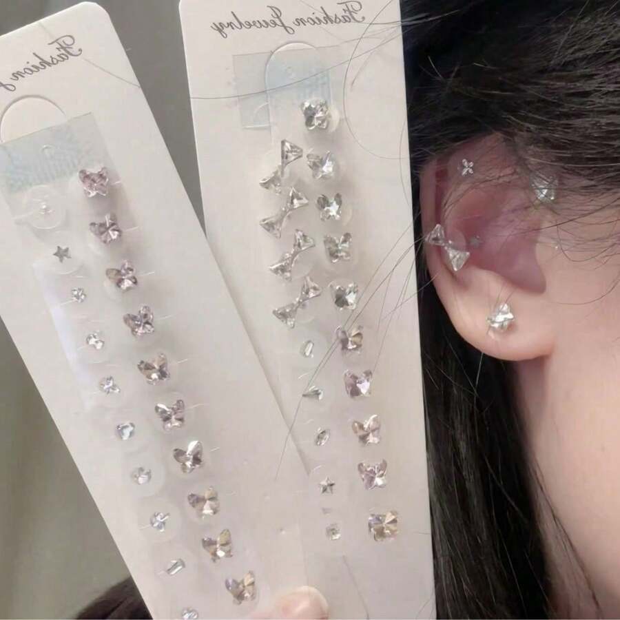 20pcs Ear Care Acupuncture Auricular Disposable Ear Stickers Massage Therapy Needle Patch Auricular Auriculotherapy Acupoint - Multicolor - View 1