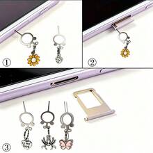 Cute Cartoon Keychain SIM Card Removal Tool, Phone SIM Card Slot Ejector Pin, Universal SIM Tray Opener, Bag Accessory Backpack Pendant - Multicolor - View 3