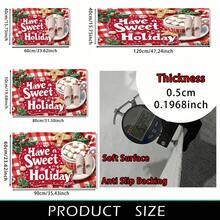 1pc Christmas Series Snowflake & Star Pattern Printed Faux Cashmere Surface TPR Bottom Door Mat, Bathroom Mat, Kitchen Mat, Laundry Room Mat, Holiday Atmosphere Decor, Home Decor, Party Decor, Wedding Decor, Dining & Kitchen Decor - Multicolor - View 12