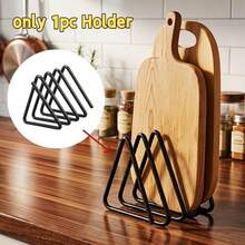1pc Heavy Duty Metal Cutting Board Storage Rack - Triangular Cutting Board Holder, Space-Saving Cabinet/Countertop Organizer, Baking Sheet Rack - Sturdy Kitchen Storage Rack (No Screws/Easy Installation), Kitchen Storage Container, Kitchen Countertop Organizer, Kitchen Storage Rack, Kitchen Storage Shelf, Kitchen Supplies Storage, Kitchen Storage Solution, Baking Storage - Black - View 2