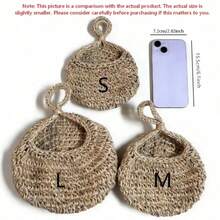 1/2/3pcs Bohemian Handmade Woven Hanging Basket Set, Multi-Purpose Wall-Mounted Storage, Decorative Mesh Shelf Basket, Fruit & Vegetable Hanging Basket, For Storing Small Items, Rustic Style, For Kitchen Storage, Kitchen Decor, Wall Hanging Decoration - Multicolor - View 17