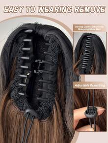 HEYPINK Clip-In Ponytail Hair Extensions, Gradient Color, 26 Inch Long, Water Wave, Heat-Resistant Synthetic Fiber Hair Pieces, Suitable For Women And Girls, Party And Daily Wear - Ombre - View 5