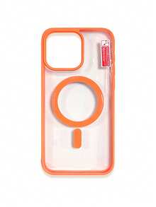 1pc 5-Style Optional Contrast Border Magnetic Large Window Transparent Phone Case, Ins Minimalist Phone Case, Built-In Magnetic Ring Supports Wireless Charging; Covers, A Style Transparent Border / B Style Light Pink Border / C Style Vibrant Orange Border / D Style Classic Black Border / E Style Light Gray Border, Raised Lens Full Coverage Anti-Drop Soft Shell, Minimalist Versatile Fashion Phone Case, Suitable For Personal Use, Birthday Gift Choice; Compatible With IPhone Case - Multicolor - View 34
