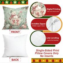 4pcs/1pc Icy Forest Animal Christmas Pattern Pillowcase Without Insert, Single Sided Printed Pillowcase, Suitable For Living Room Bedroom Home Decor, All Season Pillowcase - Multicolor - View 4