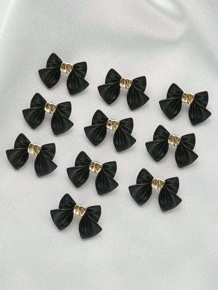 6pcs/Pack Bowknot Classical Elegant Metal Buttons, Decorative Hand-Sewn Buttons For Coats, Sweaters, Suits, Uniforms, School Uniforms, DIY Bags, Gift Boxes, Gift Crafts Accessories
