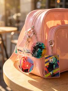 1pc/4pcs Cyberpunk Themed Acrylic Keychains, Featuring Anime Character Close-Ups And High Saturation Aesthetic Design, Fashionable Bag Charms, Suitable For Back To School, Gift For Anime Fans, Exquisite Collection, All Season - Multicolor - View 3