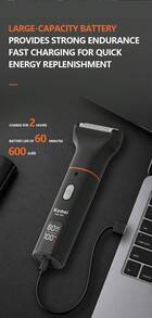 Kemei KM-1394 Perlengkapan Perawatan Pria Multifungsi 5-in-1: Pencukur Rambut, Pemangkas Hidung, Pencukur Bulu, Gunting Ukir, Alat Cukur Listrik Tanpa Kabel Isi Ulang, Daya Tahan Baterai Lama, Layar Digital LED, Tahan Air, Hadiah untuk Pria - Hitam - View 10