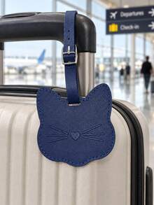Cute Cat Shaped Luggage Tag, Adjustable Buckle Luggage Identification Tag, Unisex Travel Bag Hanging Tag, Essential For Airport/Train/Vacation Travel - Multicolor - View 5