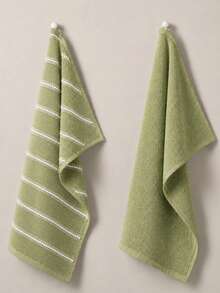 %100 Cotton Kitchen Towels – Soft & Absorbent & Dish Towels 2/3pcs - Green - View 3