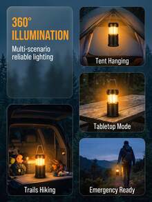 GOTURE 1pc Foldable Camping LED Light, Survival Gear For Hurricanes And Other Emergencies, Emergency Light For Storms And Power Outages, Also Suitable For Fishing And Other Outdoor Activities (Battery Not Included, Uncharged) - Multicolor - View 2