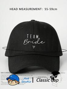 1pc Bridal Team Printed 6-Panel Baseball Cap - Women Wedding Party Gift Hat - Classic Soft Top Fashion Cap, Suitable For Bachelorette Party - Baseball Cap - View 6
