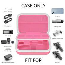 ALKOO Osmo Mobile 7/7P/8 Gimbal Hard Shell Storage Bag, Customized EVA Tray, Mesh Pocket For Cables And Clamps, Vlogger Travel Storage Case (Bag Only) - Pink - View 3