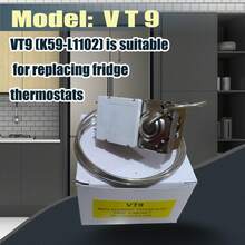 VT9 منظم حرارة الثلاجة، مناسب لاستبدال منظم حرارة الثلاجة، منظم حرارة بمقبض قابل للتعديل K59-L1102 طول الأنبوب الشعري 1200 سم - الذهبي - مشاهدة 4
