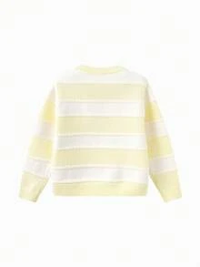 Balabala Girls Sweet Knit Sweater Soft Pullover Jumper Versatile Casual Top For Tween Girl Winter Daily Outfit - Yellowish White - View 5