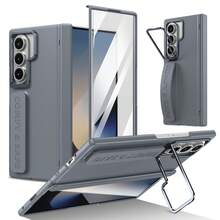 VIETAO 時尚設計相機支架手機殼，適用於 Galaxy Z Fold 4 5 6 7 8 Ultra，便攜式腕帶手機保護殼，兼容 Duo - 灰色 - 查看 1