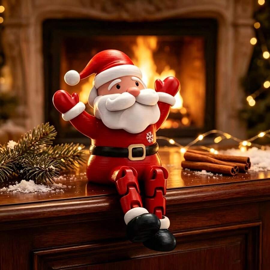 1pc Christmas Decoration, Santa Claus Desktop Figurine, Suitable For Fireplace Mantel, Windowsill, Bookshelf, Dining Table, Office Desk, Christmas Tree, Highly Attractive Holiday Photo Prop, Home Decor - Multiple Styles - View 1