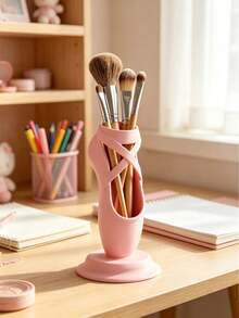 Ballet Shoe Makeup Brush Holder, Aesthetic Cosmetic Storage Organizer, Elegant Shoe Shape Cosmetic Storage Cup,Decor,Gift For Ballet Lovers Girls - Multicolor - View 6