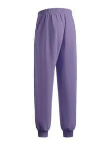 1 buah celana training kasual pria, potongan longgar, cocok untuk jogging, aktivitas di rumah dan luar ruangan, dengan tali serut di pinggang yang dapat disesuaikan. - Purple - View 4