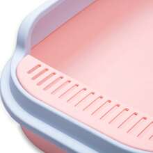 Semi-Open Cat Litter Box With Cleaning Scoop And Sanitary Filter - Baby Pink - View 5