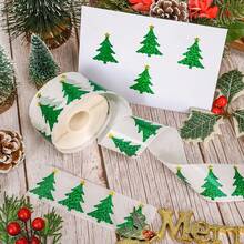 500pcs Christmas Tree Laser Stickers, Cartoon Christmas Party Gift Box Decoration Stickers, Label Stickers For Envelopes And Gift Bags - Multicolor - View 7
